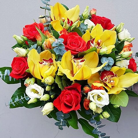 Flower bouquet with cymbidiums